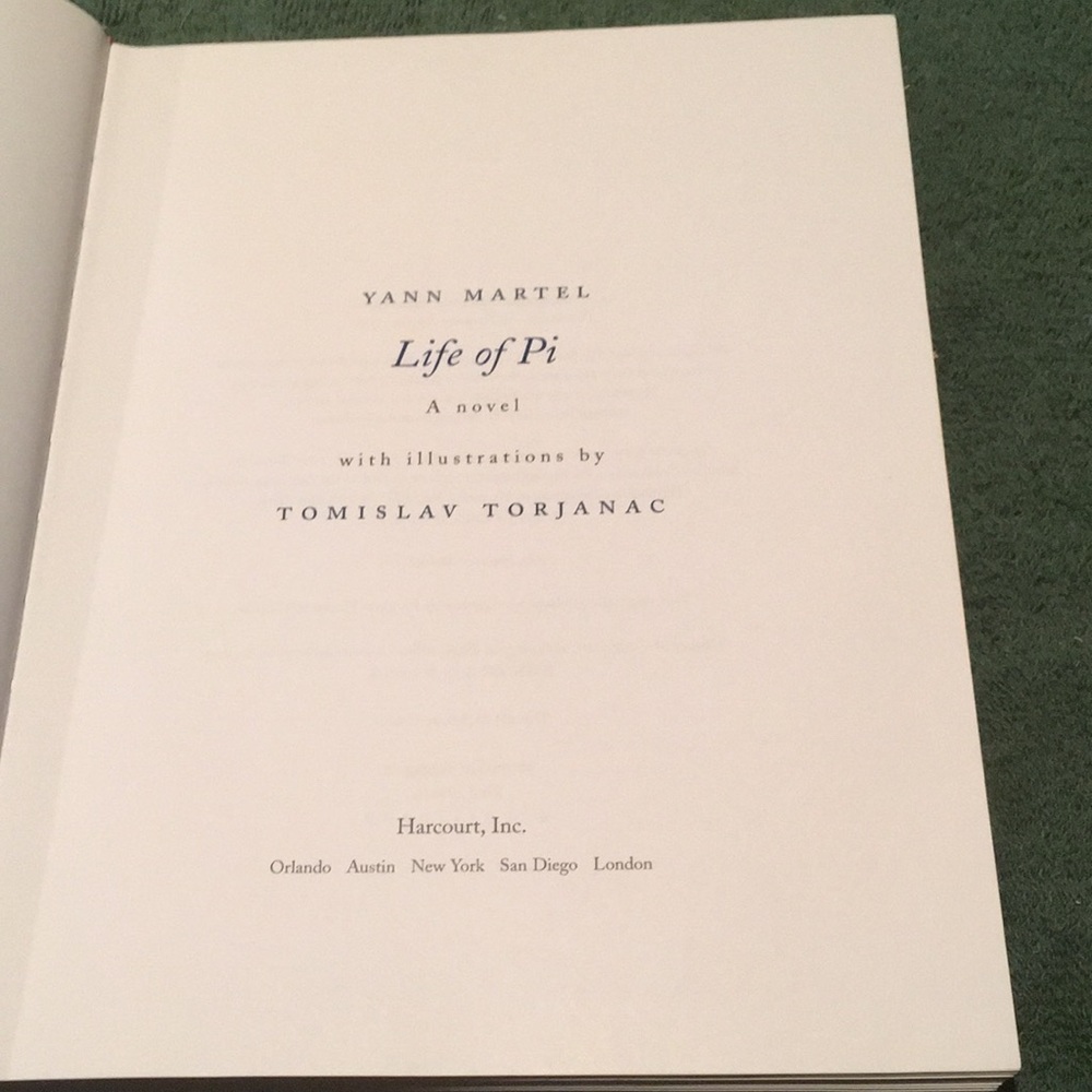 “Life of Pi” Hardcover